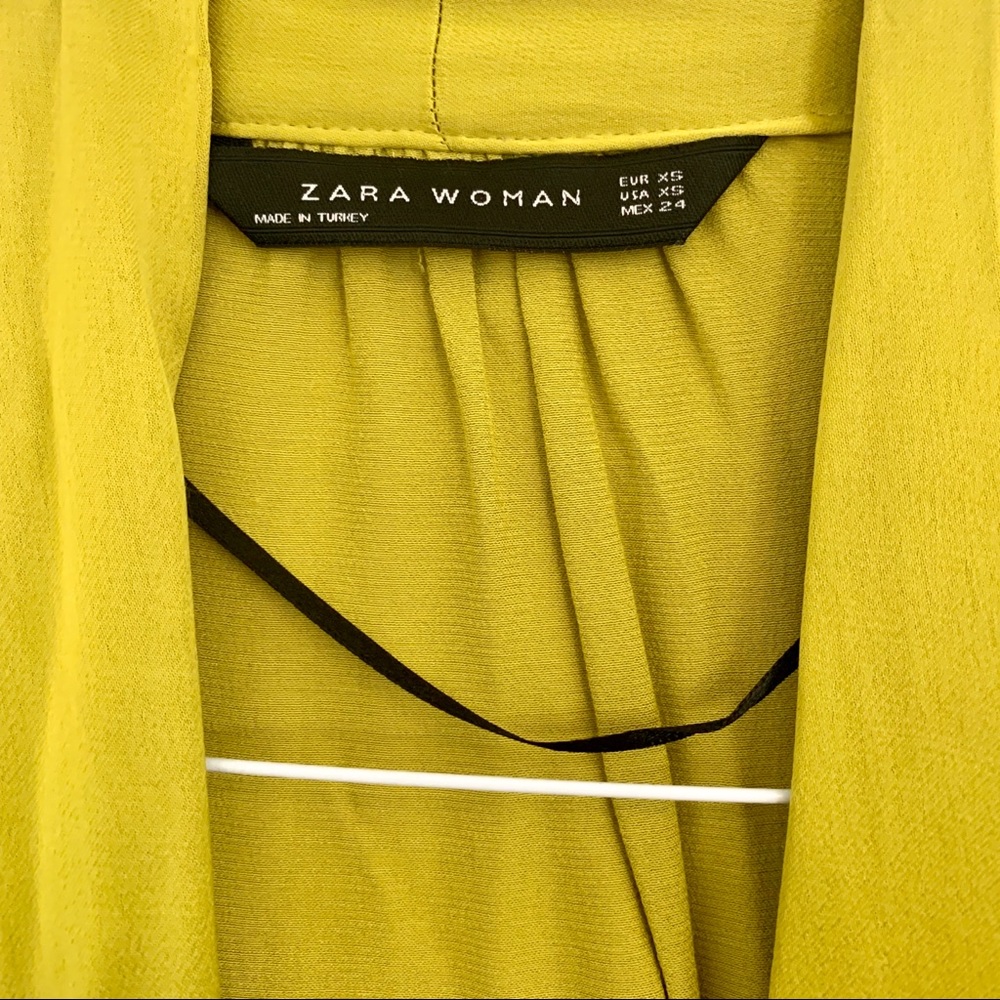 Zara Chartreuse Ruffle Blouse - Picture 6 of 6
